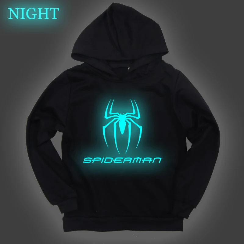 

7 color hoodie boy Spider-man Baby Sweatshirt Luminous Print fashion Toddler Boys Girls Hoodies Spring Autumn Moletom Infantil