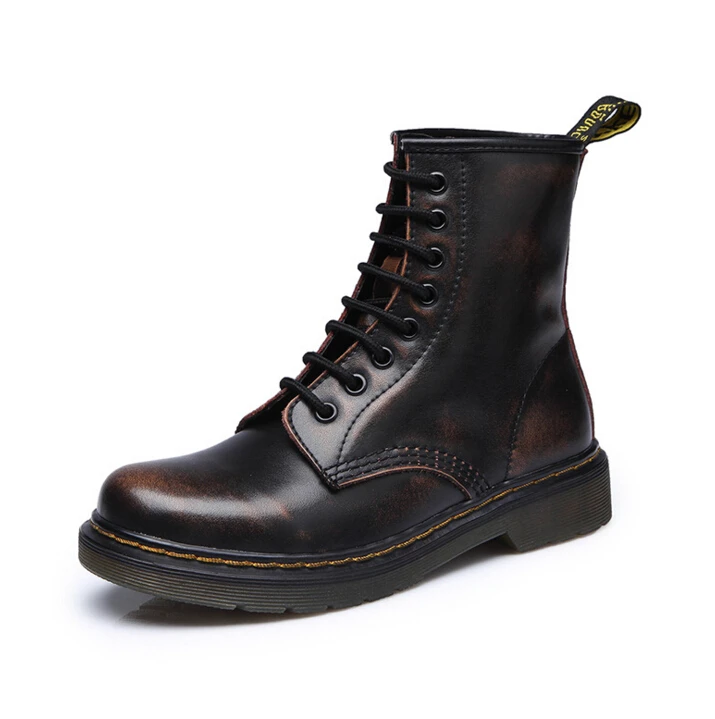 finished brown Г., женские ботинки из спилка наивысшего качества Dr boots, обувь осенне-зимняя мотоциклетная обувь с высоким берцем женские зимние ботинки ST50 - Цвет: finished brown