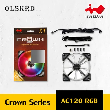 Olskrd 120mm Case Fan RGB PC cpu Cooler Fan Computer Case Fans Ultra Silent LED Addressable Chassis Radiator InWin CROWN AC120