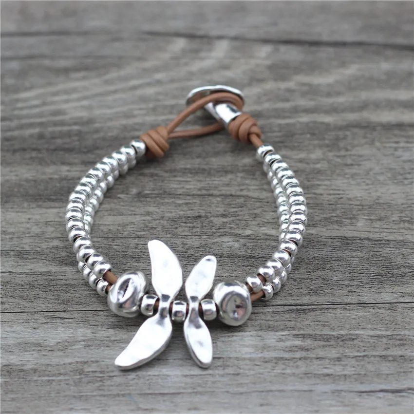 Fashion Jewelry Designer Accessory Friend Charm Genuine Leather braclets bracelet jewelry Wristband Rope Chain Gift LOW0839LB