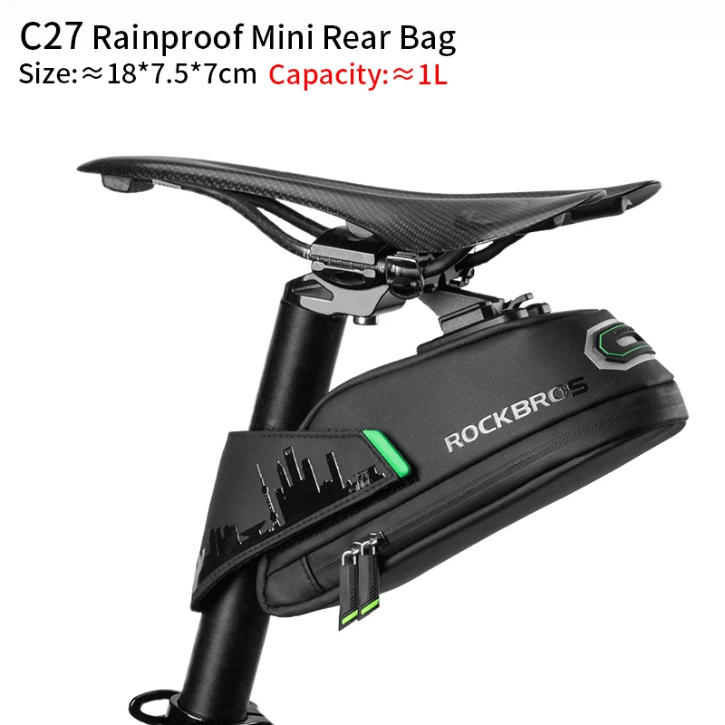 ROCKBROS непромокаемая велосипедная сумка Противоударная велосипедная седельная сумка для Refletive задняя большая сумка для сидения MTB велосипедная сумка аксессуары - Цвет: Small Black Bike Bag