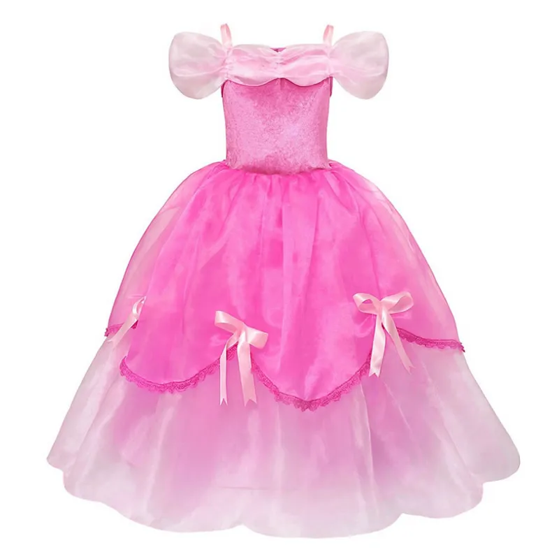 Aurora Dress A Вечерние костюмы принцессы для девочек; платье Авроры; детские осенние Свадебные Платья с цветочным узором для девочек; платье для выпускного вечера; костюм Спящей красавицы для ролевых игр - Цвет: Aurora Dress A