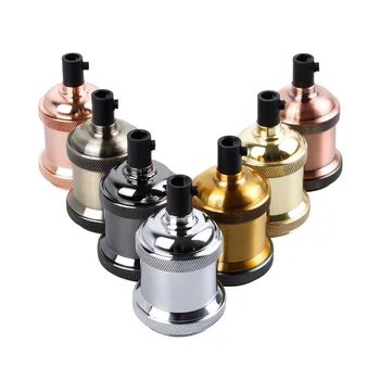 

1 Pcs Vintage Edison Lamp Socket Pendant Light E27 Screw Bulb Base Aluminum Light Socket SNO88