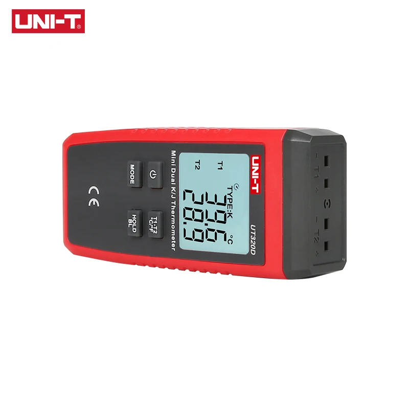 UNI-T UT320D мини-контактный термометр двухканальный K/J регулятор температуры с термопарным данных термометра для того, чтобы держать выключается автоматически