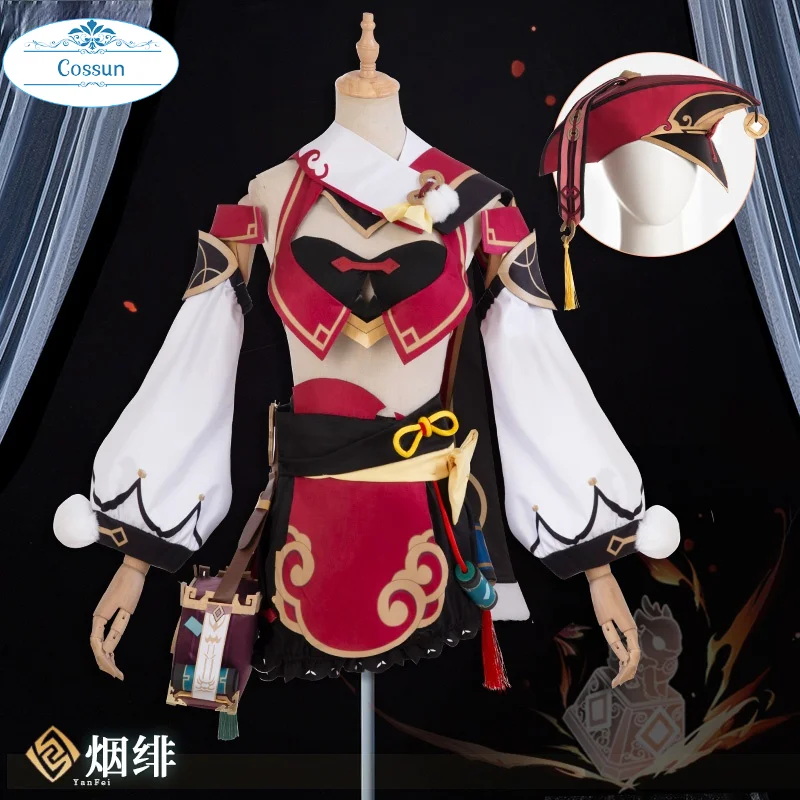 

Anime Genshin Impact Yanfei Game Suit Aestheticism Uniform Yan Fei Cosplay Costume Halloween Party Outfit For Women 2021 NEW