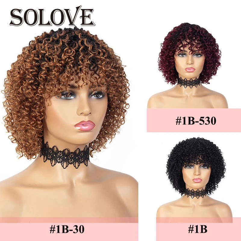

Short Bob Wigs With Bangs Deep Wave Full Machine Wigs For Women Natural Black Brazilian Remy Human Hair Wigs