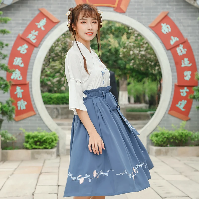 Hanfu, Древний китайский костюм, платье, традиционная китайская танцевальная одежда для женщин, сказочный дизайн, Стильные повседневные праздничные наряды DN4146