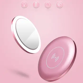 

Wireless USB Charge LED Light Mini Circular Makeup Mirror Travel Cosmetic Mirror