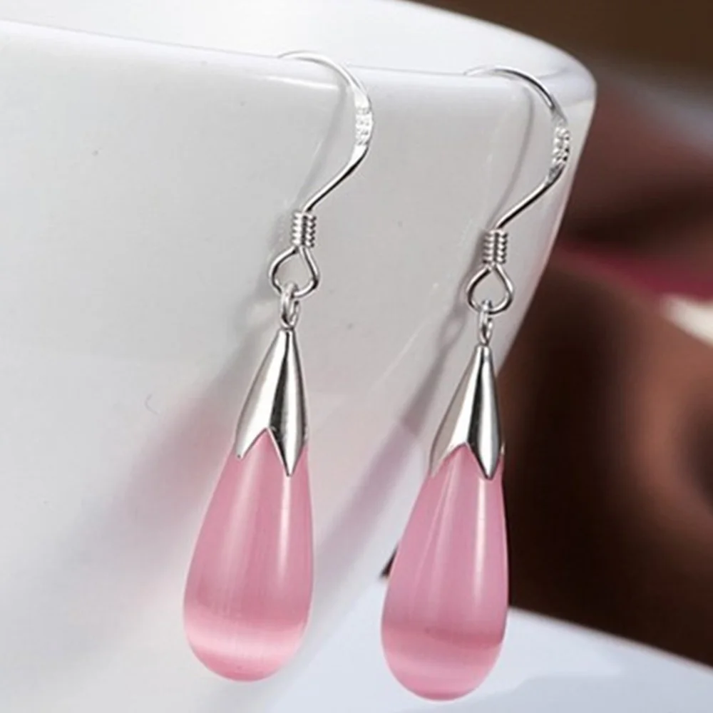 

Simple Dangle Earrings for Women Fashion Jewelry Opal Moonlight Stone Water Drop Earrings Brincos Female Earrings Birthday Gifts