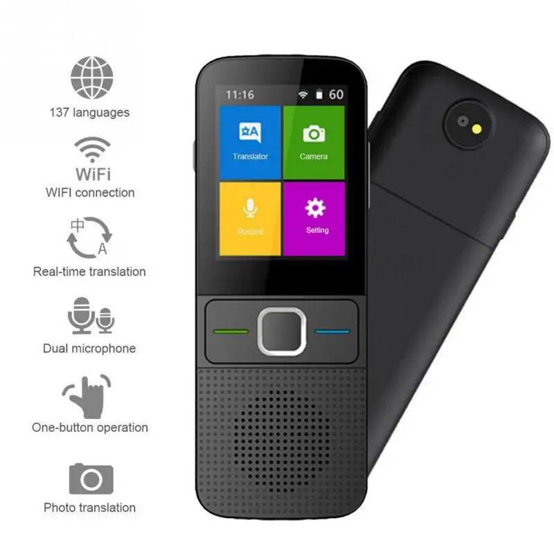 

137 Languages Real Time Translator Instant Photo Interpret Meeting WIFI Communication Travel Practical Off Line Smart Voice