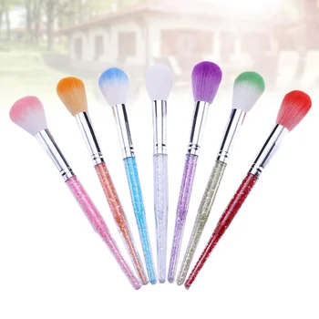 

7pcs Manicure Brushes Portable Durable Practical Nail Art Tools Rhinestone Handle Brushes Cleaning Brushes for Shop Home