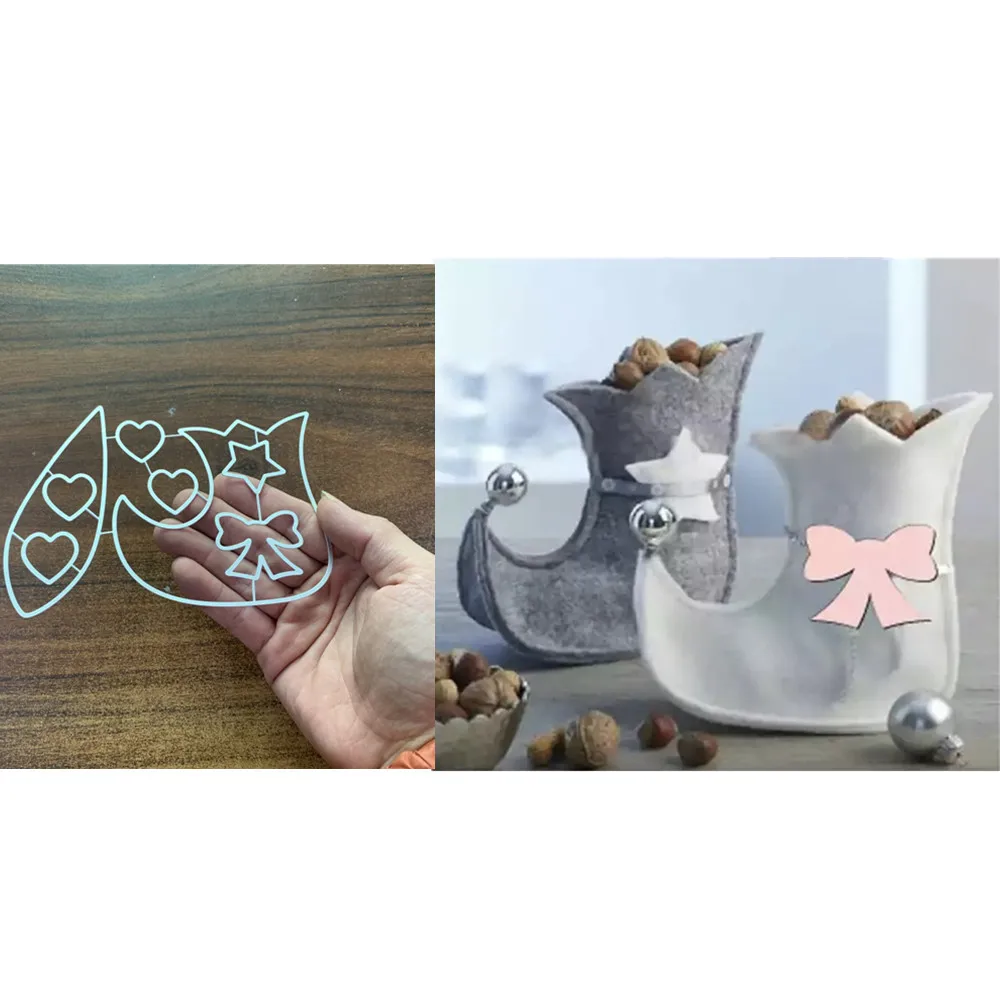1PC 크리스마스 신발 금속 커팅 다이 DIY 스크랩북 엠보싱 카드 수제 공예..