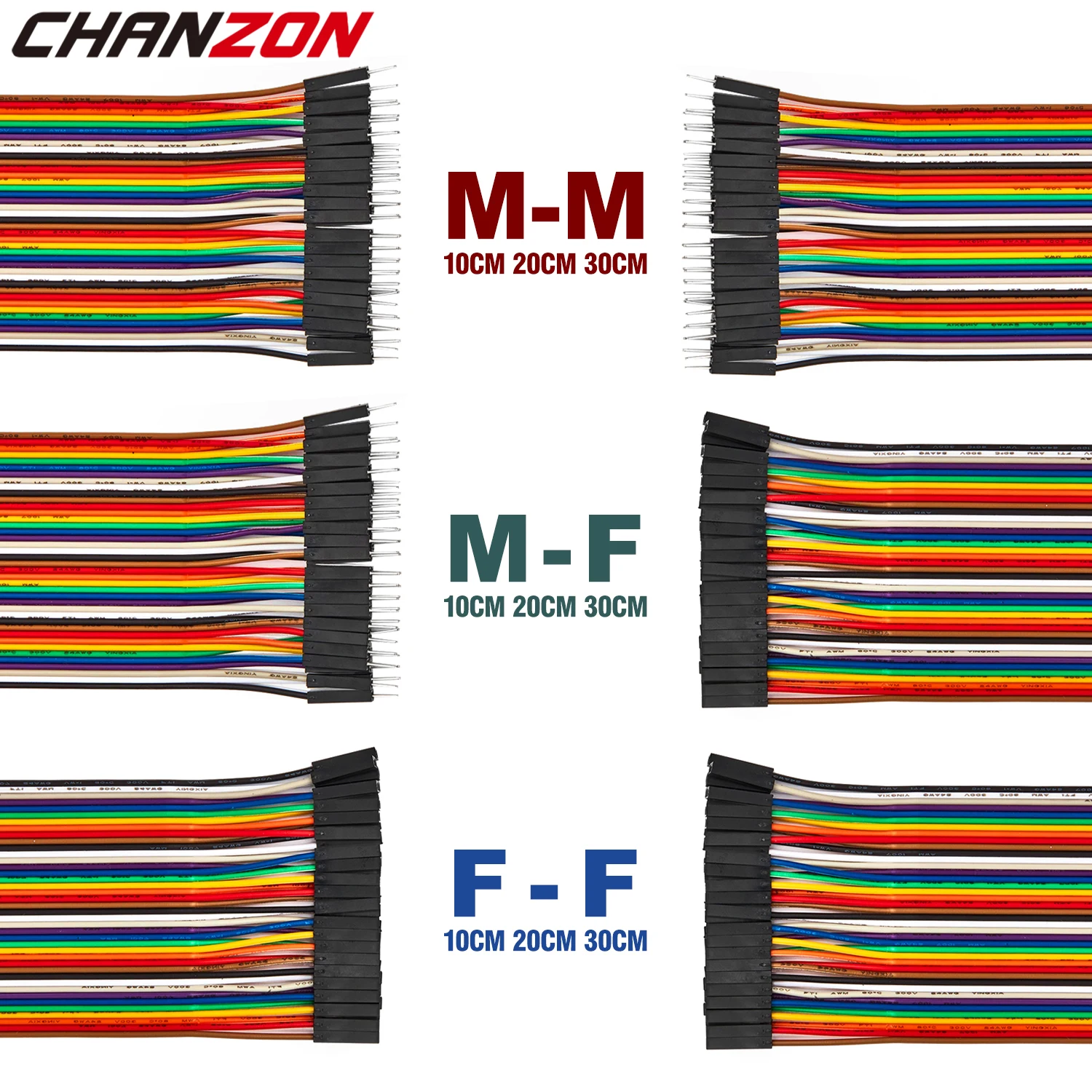 Медная ленточная перемычка 10 см 20 30 24awg кабель Dupont 40-контактный длинный линейный