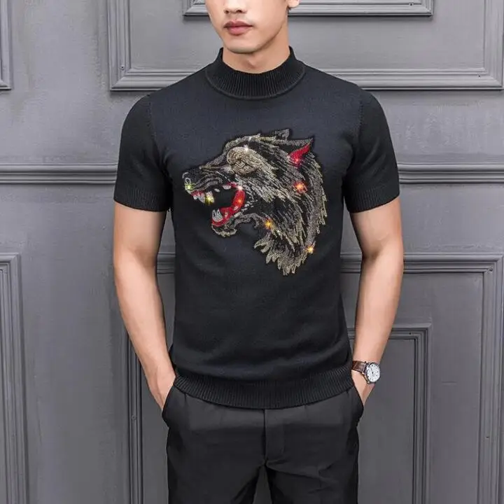 

Slim fit 2021 men Luxury New Winter Hot drill Casual Sweaters pullover Asian Size High quality