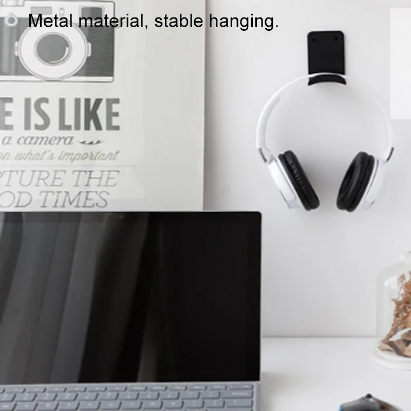 Universal Metal Headphone Holder Headset Bracket L Shape Hanger Foldable Wall Desk Hook Earphone Stand Desktop Mount