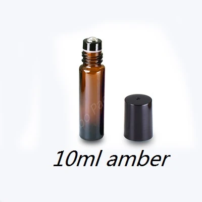 10ML-Amber 10 шт стеклянные флаконы для духов с рулоном пустые косметические эфирные масла для путешествий со стеклянным стальным шариковым роликом 5 мл-100 мл - Цвет: 10ML-Amber