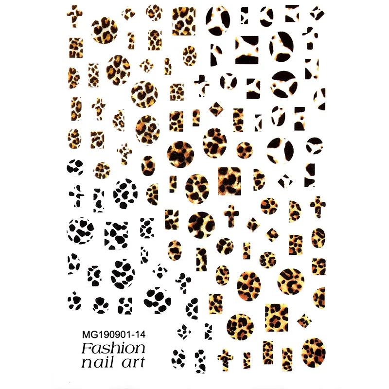 1 шт. леопардовые самоклеющиеся 3D наклейки для ногтей сексуальные дизайнерские наклейки для ногтей для женщин украшения для дизайна ногтей Маникюрные обертывания - Color: F
