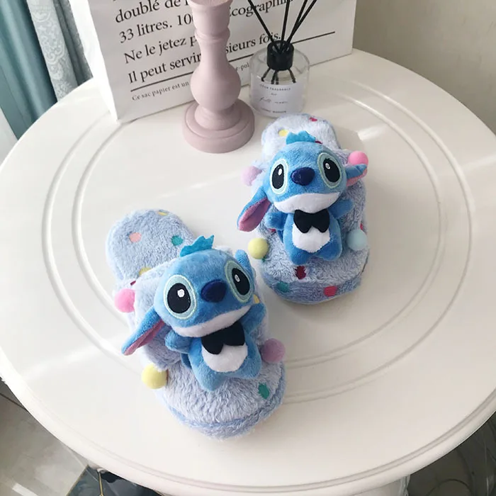 Cute Stitch Lilo Plush Stuffed Slippers for Home Cartoon Winter Shoes Child  Adult Toys Gifts - AliExpress