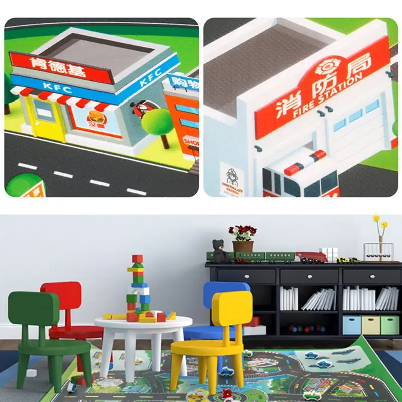 Children Educational Toys Kids Baby Play Mat Car Flying Chess Racing Game Pad 4