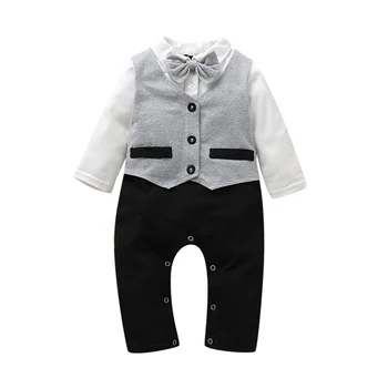 

Spring Autumn Baby Boys Clothes Set Casual Fashion Jumpsuits Baby Boy Long Sleeve Gentleman Rompers Kids Bodysuits