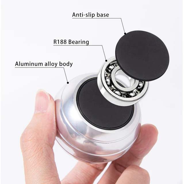 Metal Gyro Antil Stress Rotary Fidget Toy Inertial Fingertip Gyroscope Aluminum Alloy Round Kinetic Metal Ball Decompression Toy 4