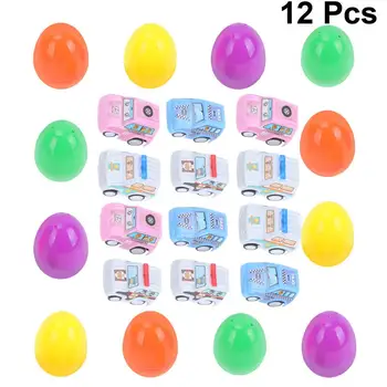 

12Set Easter Surprise Egg Kids Toy With Car Or Dinosaur Interesting Funny Portable Educational Plaything Open Egg Toys For Child