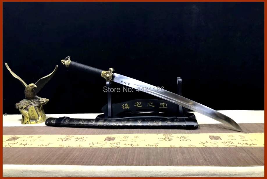Chinese KungFu Broadsword Sword WuShu Da Dao Strong High Manganese Steel Blade Sharp Outdoors Fighting Broad Knife Saber