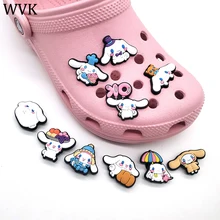 

1PCS Cartoon Cute Croc jeans Dog Hole Style Gifts Croc Charms Flower Shoe Buckle PVC Soft Garden Shoes Sanri Buckle Accessories