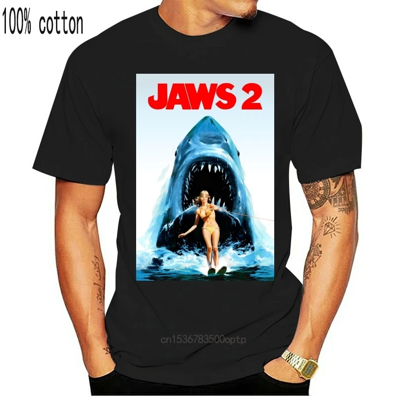 JAWS 2 RETRO MOVIE POSTER T SHIRT HUGE 