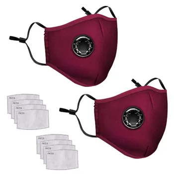 

2PCS Mask 8 Filter Chip Reusable Dust-proof Mask PM2.5 Wind And Smog Pollution Washable Adjustable Mouth Cover Hot Selling