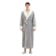 Модные зимние повседневные мужские халаты, фланелевый Халат, мужской плотный халат из кораллового флиса, халат, халат, Пижама, одежда для сна с карманами