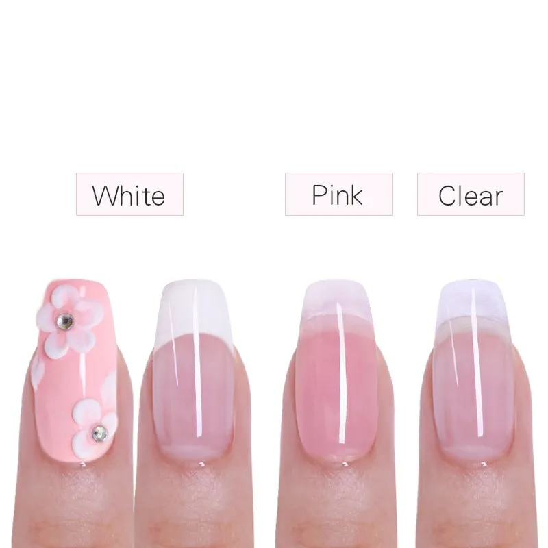 Acrylic Nail Powder 30/10ml Acrylic Nail Powder Clear Pink White Professional Carving Crystal Polymer for Nail Tips Extenstion Nails Set