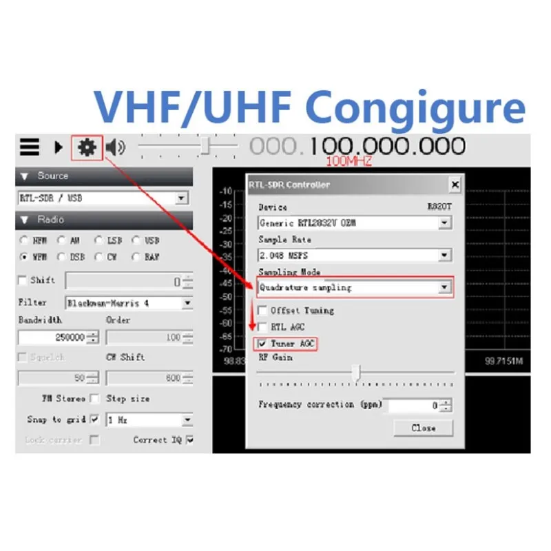 100 кГц-1,7 ГГц полный диапазон U/V HF RTL-SDR USB тюнер приемник USB ключ w/RTL2832U R820T2