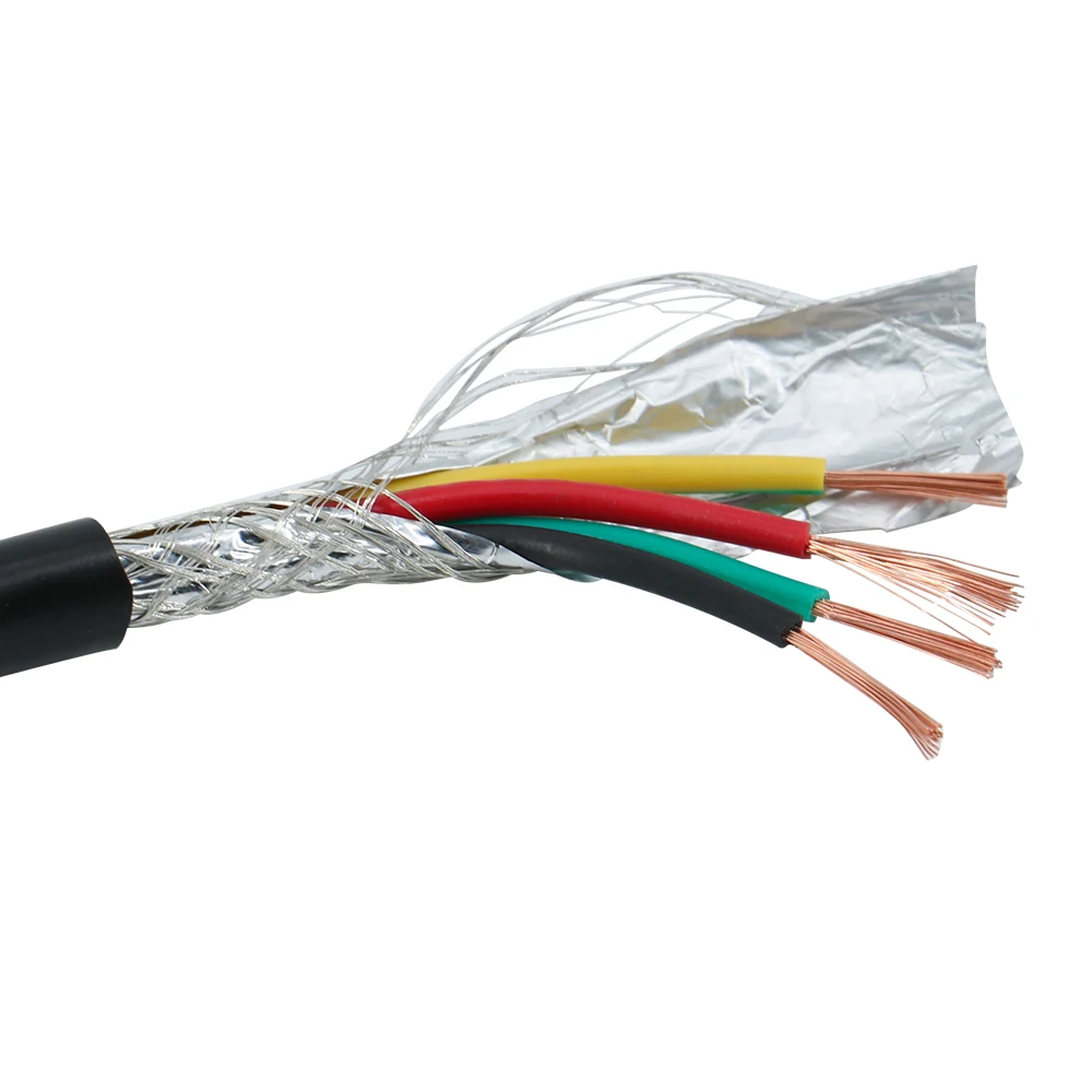 10 meter 2-aderige 2 x 0,5 mm² afgeschermde kabel, CE-gecertificeerde EMI/ RFI-afschermkabel voor auto's, luidsprekers, 3D-printers, CNC-VFD-spindel, stappenmotor, signaaloverdracht enz