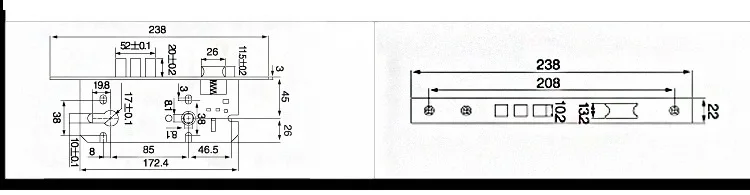 Корпус дверного замка 8545, часть замка