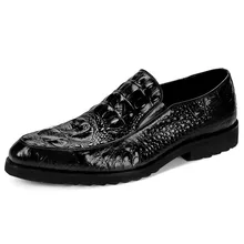 Fashion Luxury Shoes Men Oxford Brand Genuine Leather Shoe Formal High Quality Crocodile Pattern Business Dress Shoe