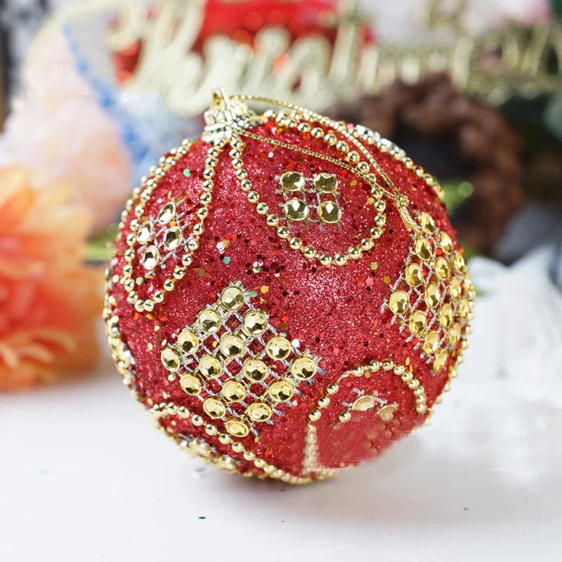 Christmas Balls 8cm Glitter Bauble Tree Hanging Ornament Christmas Decorations