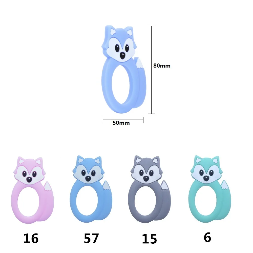 Baby Teething Items BOBO.BOX 1PC Silicone Teethers Food Grade Baby Tiny Rod DIY Teething Necklace Beads Owl Fox Penguin Flamingo Cartoon Animals Toy Baby Teething Items