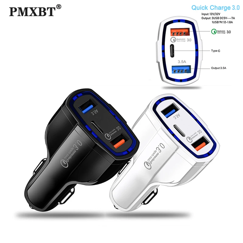 PD+QC 3.0 USB Car Charger 2 Port &amp Type-C Fast Charging For iphone 11 Huawei Xiaomi Samsung Tablet Mobile Phone Car-Charger | Мобильные