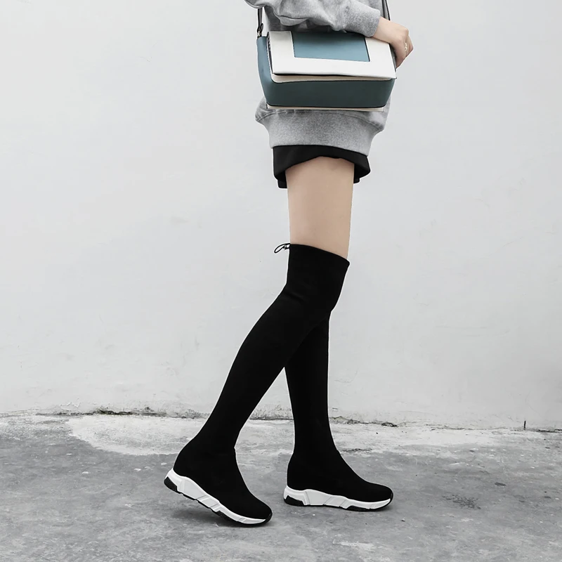 

TXCNMB Sexy Over The Knee High Boots Woman Suede Leather High Heels Platform Women Boots Autumn Winter Party Shoes Woman