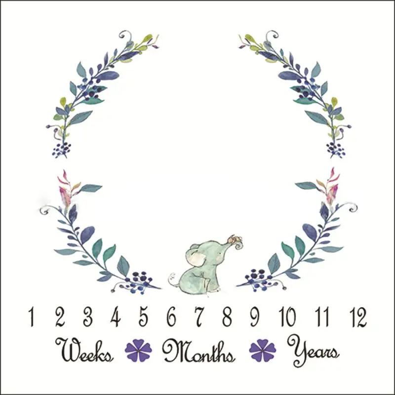 

2020 Nordic Baby Milestone Blanket Cartoon Newborn Photography Background Cloth