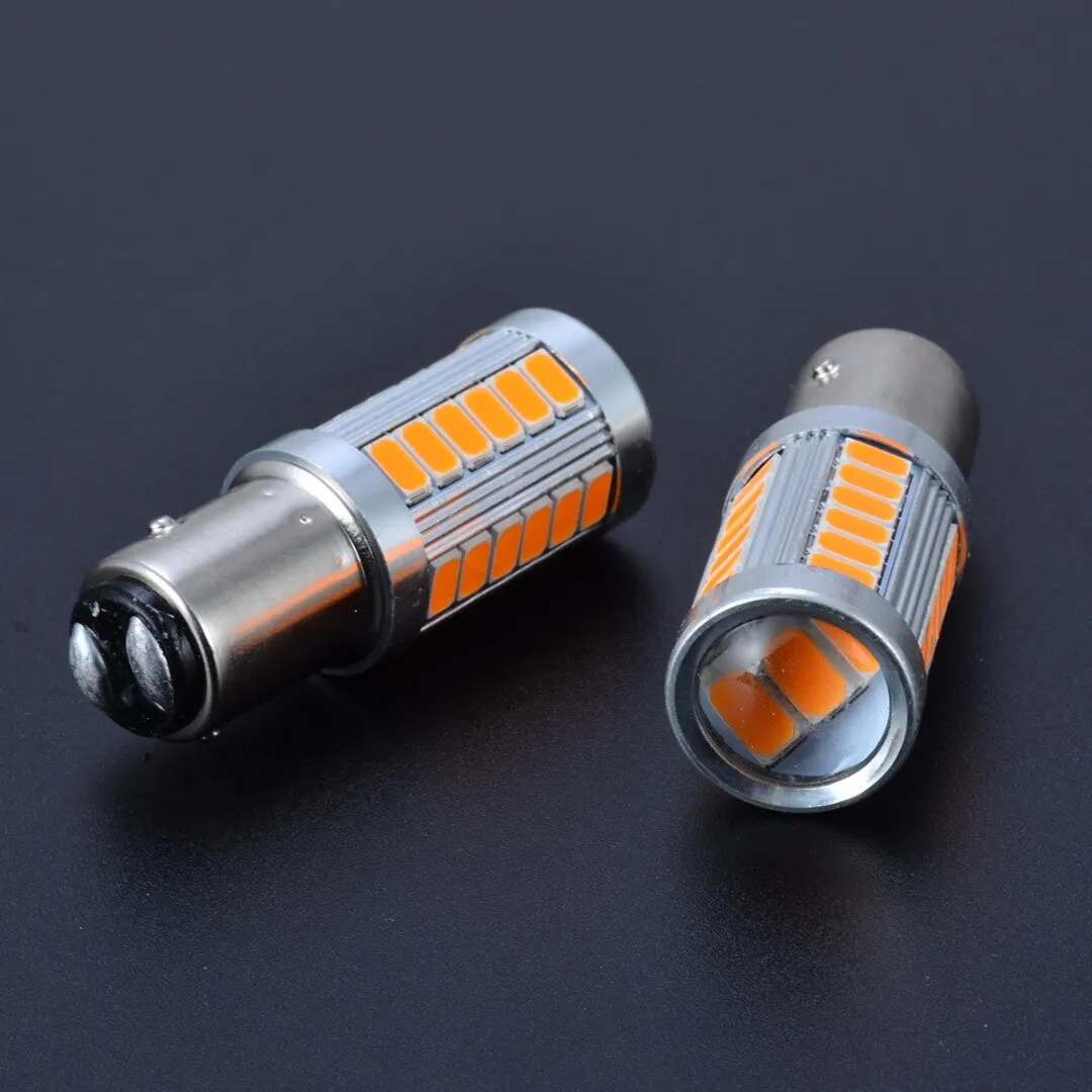 2pcs 1157 5630 33SMD LED Brake Stop Reverse Backup Turn Signal Light Bulb Amber Stop Lamp For Auto Truck SUV