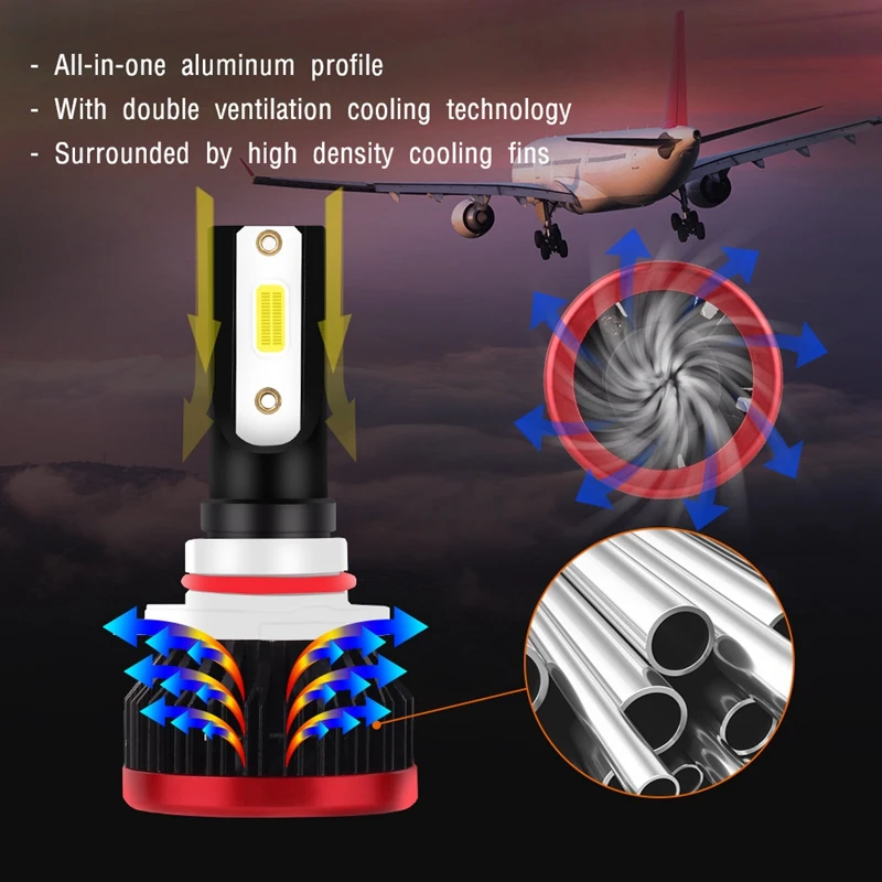 DHBH-2Pcs супер мини P6 Автомобильные светодиодные фары Cob чип 100 Вт/пара 20000Lm/комплект 6500 к Авто светодиодные фары Противотуманные фары Автомобиль sty