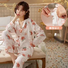 Simple and High-quality Cotton Plus Size Pregnant Women's Pajamas, Comfortable Nursing Home Service Suits Sleepwear