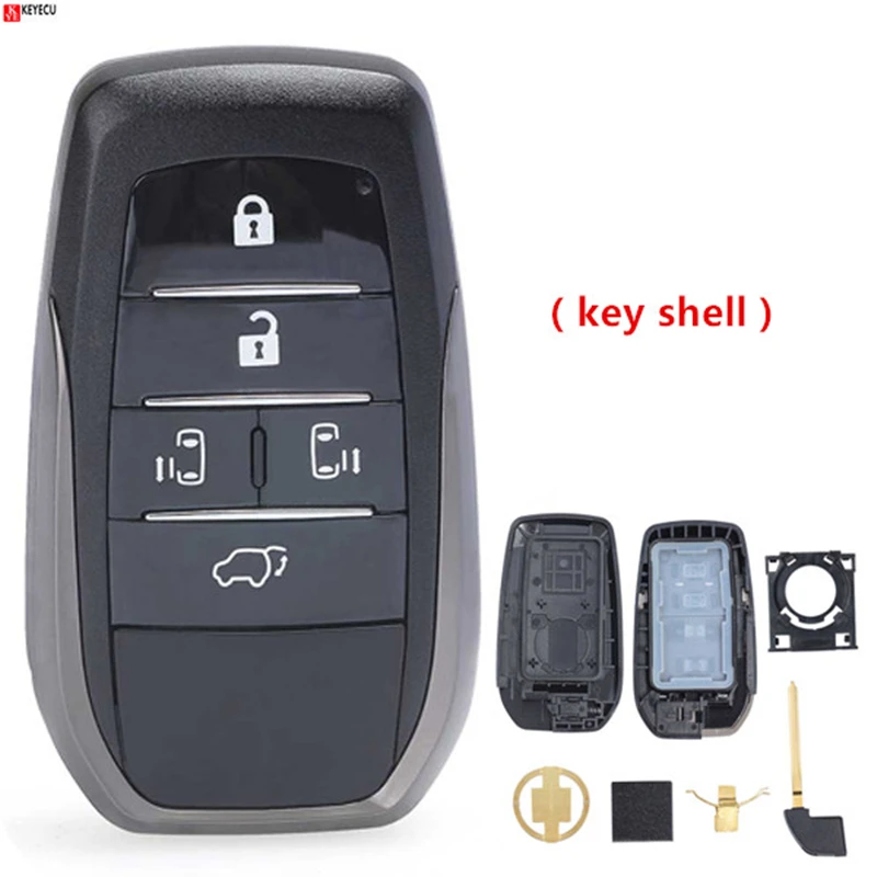 Keyecu смарт-пульт дистанционного ключа чехол Fob 5 Кнопка для Toyota Vellfire Alphard Previa