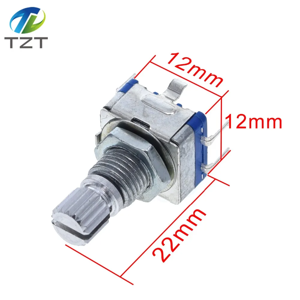 TZT 5 шт./лот, Поворотный энкодер, кодовый переключатель/EC11/цифровой потенциометр с выключателем 5Pin длина ручки 15 мм