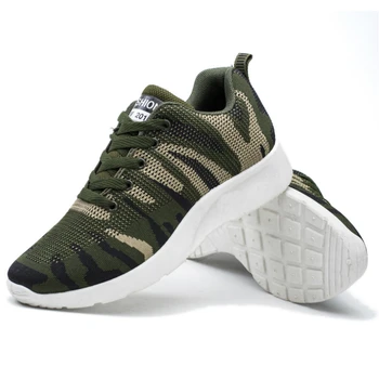 

Promotion Men Sneakers Casual Shoes Flyknit Soft Breatable Trainers Male Brand Loafers Classics Comouflage New Student Run Shoes