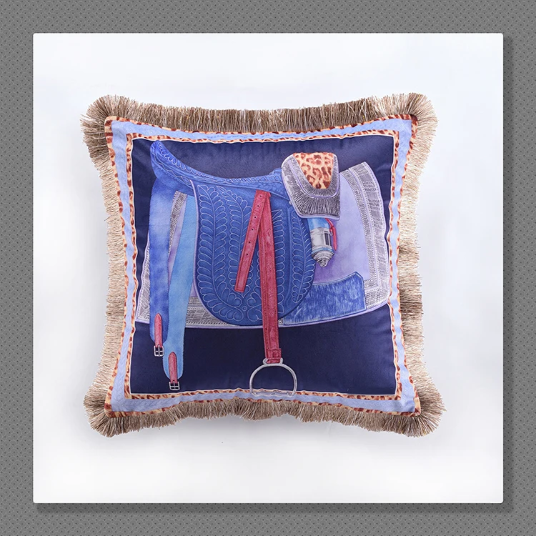 Luxury European Classical Christmas Hotel Velvet Tassel Cushion Cover Pillow Cover Pillowcase Home Decorative Sofa Throw Pillows