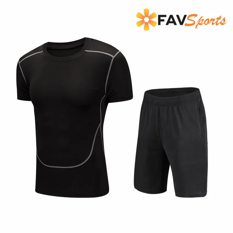 10 Styles Quality Compression Men's Sports Suits Quick Dry Running Sets Sports Joggers Training Gym Fitness Tracksuits S-4XL - Цвет: 6