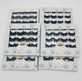 

10 Pairs Imitation Eyelashes with tweezers Handmade 8D Natural Long Eyelash Wispy Fluffy Lashes Extension Tool